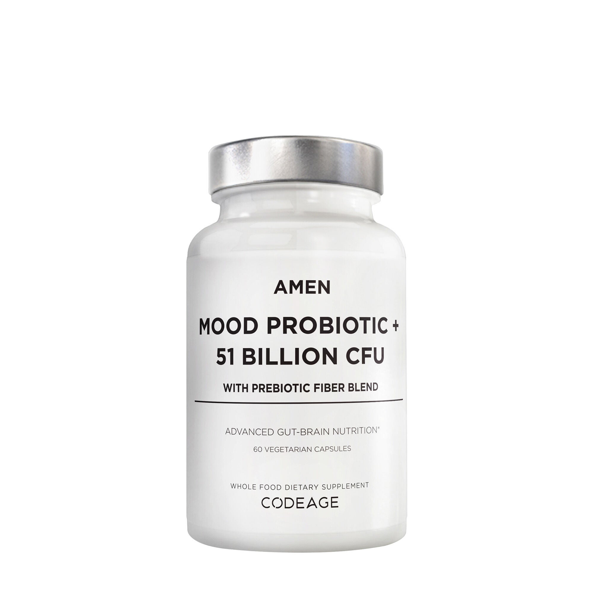 Codeage Amen Mood Probiotic 51 Billion Cfu + Prebiotics Healthy - 60 Capsules (30 Servings)